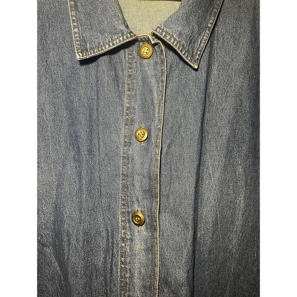 Blair Denim Jacket Womens 2XL Blue Cat Embroidered Pockets Casual Button Up - Picture 5 of 12